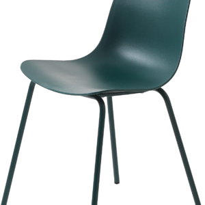 Spisebordsstol Nordique Design Whitby petroleumsblå pp-skal & metalben, ergonomisk, robust op til 110kg, H84ÃB50cm